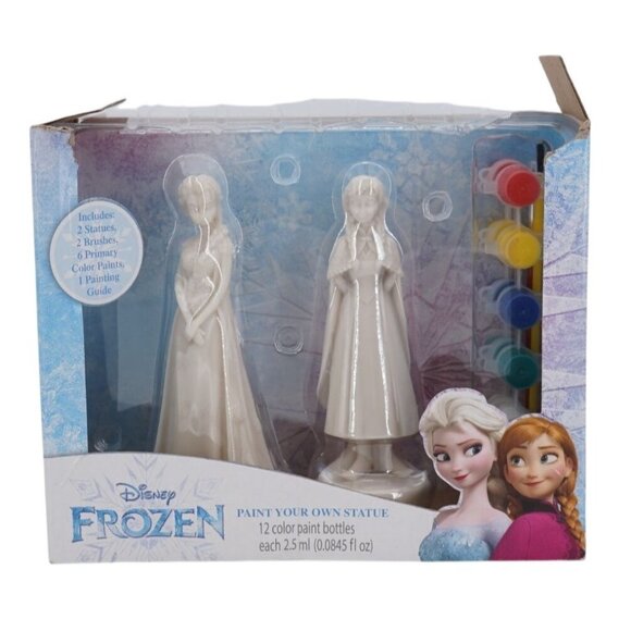 Paint Your Own Disney Frozen Statue – Anna & Elsa Set – Packaging Damaged - Picture 1 of 3
